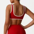 Ensemble soutien-gorge de sport et leggings rouges, fitness yoga actif pour femmes. - S / Rouge Vif