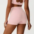 Women's high waist sports shorts fitness running quick dry gym shorts pink activewear - S / Pink