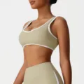 Ensemble soutien-gorge de sport et pantalon de yoga taille haute, fitness fitness crop top. - Kaki