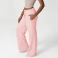 Rosa weite Jogginghose für Damen, bequeme Freizeithose mit hoher Taille und Taschen. - S / Unterteile / Nude Rosa