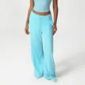 Hellblaue lässige Jogginghose lose weites Bein hohe Taille Kordelzug Yoga Fitness Hose - M / Unterteile / Hellblau