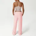 Conjunto deportivo mujer, top corto beige y pantalón de chándal rosa, estilo casual y cómodo. - S / Parte Superior e Inferior / Rosa Nude