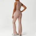 Damen Nude-Gefühl schnelltrocknendes Yoga-Set, figurbetontes Sport-Top und Schlag-Hose für Fitness. - Hot Pink (Tanktop + Schlaghose)