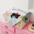 Tela de cubierta antipolvo para microondas a rayas de gato de dibujos animados lindo coreano pequeña - 45cm*45cm / Garabato tres gatitos