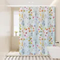 Nordic watercolor floral shower curtain waterproof bathroom fabric hanging curtain fresh style - Colorful Floral 05