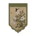 Details of the Chinese style lily floral hanging door curtain with traditional butterfly painting. - Shuimu Mingse 27
