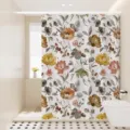 Waterproof vintage watercolor floral shower curtain for bathroom decor and privacy partition - Colorful Floral 10