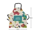 Süße Cartoon Dinosaurier Kochschürze mit Tasche, wasserdichtes Stoffmaterial für die Küche. - 65x75cm Verdickt / Süße Cartoon Schürze 05 (Dinosaurier 2)