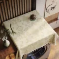 Copertura antipolvere per lavatrice in stile cinese, elegante motivo damascato con nappe. - Trama di nuvole di neve (con nappe)