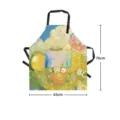 Grembiule da cucina con coniglio dipinto nordico con tasca, bavaglino da forno carino. - 65x75cm / Stile 01