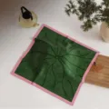 Nuevo paño de cubierta de juego de té de hoja de loto china estera a prueba de polvo verde - 45x45cm / Loto de Verano Rosa