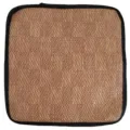 Langlebige braune gewebte Kühlmatte für Haustierbetten mit schützendem schwarzem Rand - S (35*35cm) / Summer Cooling Mat Only / Doppelseitig / Dunkelbraun