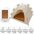 Tragbares beiges Haustierzelt mit Kühlmatte, Größen XS-XL für kleine Hunde und Katzen - S (35*35*30cm) / Tent Set (With Double-Sided Mat) / Beige