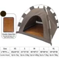 Braunes atmungsaktives Haustierzelt mit Kühlmatte - S (35*35*30cm) / Tent Set (With Double-Sided Mat) / Kaffeebraun