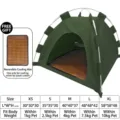 Grünes faltbares atmungsaktives Haustierzelt mit Kühlmatte und detaillierter Größentabelle - S (35*35*30cm) / Tent Set (With Double-Sided Mat) / Armeegrün