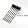 Recambio de bolígrafo de metal de 70mm de tinta negra con tapa - No. 2 (6104468461629) / 70mm / Negro