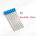 Recambio de bolígrafo de metal azul de 70 mm para suministros de oficina y escolares - No. 2 (6104468461630) / 70mm / Azul
