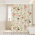 Cute forest animal shower curtain detail showcasing vibrant waterproof bathroom decor. - [Single Curtain] Width 80x Height 180 + Hooks + Tiebacks / Cartoon Lion Crocodile 19