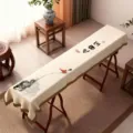 Chinese style guqin dust cover long table cloth elegant ink painting calligraphy - 130x55cm / Avalokitesvara Contemplation
