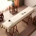 Traditional Chinese style Guzheng dust cover with elegant ink lotus and calligraphy design. - 130x55cm / Mindful
