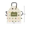 Lindo delantal de cocina con estampado de perro de dibujos animados y bolsillo, tela impermeable. - 65x75cm (Lino de algodón grueso para adultos) / Delantal de cocina de princesa con bolsillo 02 (correa negra ajustable)