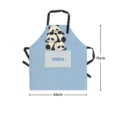 tablier de cuisine mignon imprimé panda bleu clair en coton avec poche 65x75cm - 65x75cm / Bleu clair