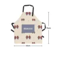 Delantal de Cocina Princesa con Bolsillo Lindo Patron de Lazo para Cocinar 75x65cm - 65x75cm (Lino de algodón grueso para adultos) / Delantal de cocina de princesa con bolsillo 04 (correa negra ajustable)