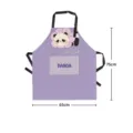 Tablier de cuisine violet mignon avec motif panda et poche, bavette résistante pour la maison. - 65x75cm / Violet