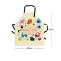 Dopamine style cute pocket apron with colorful graffiti pattern, adjustable neck strap for cooking. - 65x75cm / Colorful