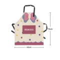 Cute cartoon print apron with neck strap and front pocket, waterproof cotton, 75x65cm - 65x75cm (Adult Thickened Cotton Linen) / Princess's Kitchen Apron with Pocket 05 (Adjustable Black Strap)