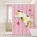 Rideau de douche chat mignon rose tissu imperméable cloison de salle de bain déco. - Dos de Chat 10