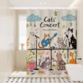 Rideau de douche imperméable avec illustration de chats mignons pour décoration de salle de bain. - Dos de Chat 19