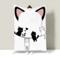 Jolie couverture en peluche chat de dessin animé douce pour canapé bureau dortoir - Chat / 100x70cm [Couvertures pour jambes]