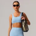 Ensemble soutien-gorge de sport et legging de yoga bleu clair avec sac transparent fitness - XL (Conseillé 80D-85C) / Hauts / Bleu Brume