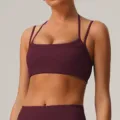 Soutien-gorge de sport femme rembourre haut yoga halter entrainement fitness bordeaux - XL / Violet