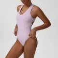 Body da yoga a coste schiena scoperta fitness sport activewear top in viola chiaro - Taglia S / Viola