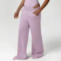 Helllila hohe Taille lose weite Jogginghose lässige Streetwear bequeme lange Hose - S / Lila