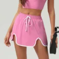 Rosa sportlicher Skort Damen schnelltrocknend Tennis Laufen Fitness Mini Rock Sportbekleidung - XL (Empfohlen 62.5-67.5kg) / Rosarot
