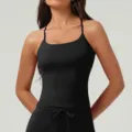 Top de yoga negro con espalda cruzada, camiseta deportiva transpirable para fitness, gym y running. - XL / Tops / Negro
