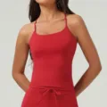 Top de Yoga Rojo para Mujer Fitness Ropa Deportiva Cuello Redondo Entrenamiento Vest - XL / Tops / Rojo Ardiente