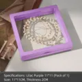 Scatola espositiva gioielli a sospensione in pellicola PE lilla quadrata 11x11cm - Viola