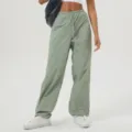 Pantalones deportivos casuales verde claro con cordón, cómodos pantalones sueltos diarios. - S / Verde Grisáceo