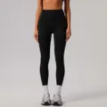 Leggings de yoga taille haute noirs femme fitness gym course sport pantalon variante. - XL (Suggéré 62.5-67.5kg) / Noir