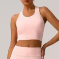 Soutien-gorge de sport rose pour femme dos nageur contraste fitness yoga rembourre - S / Rose Sakura
