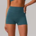Shorts de yoga de cintura alta para mujeres fitness correr gimnasio entrenamiento ajuste - XL / Azul Insignia