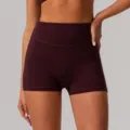 Pantalones cortos de yoga de cintura alta sin costuras fitness deporte rojo cereza - XL / Rojo Cereza