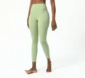 High waist light green yoga pants for women, naked feeling gym leggings with tummy control. - 10#/L / Oil Green