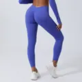 Pantalón de yoga de fitness azul cintura alta levantamiento de glúteos para gimnasio. - M (Recomendado 50-57.5kg) / Azul eléctrico
