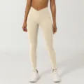 Damen X-Bund Yoga Leggings nackt Gefühl Fitness Hose elastische Sportbekleidung Hose - Hellaprikose