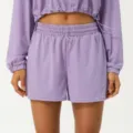 Conjunto de pantalones cortos deportivos morados con cordón elástico para yoga fitness run. - S / Bottoms / Lavanda